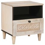 vidaXL Table de chevet avec tiroir 2 Pièces Beige 40 x 33 x 46 cm