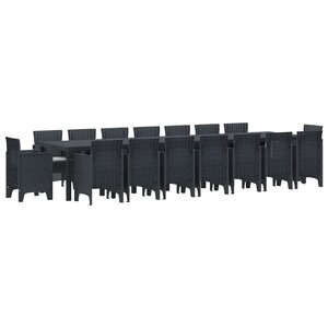 vidaXL Ensemble de salle à manger pour jardin 17 Pièces Anthracite
