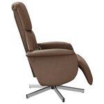 vidaXL Fauteuil inclinable de massage avec repose-pieds marron tissu