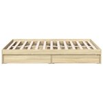 vidaXL Cadre de lit et tiroirs chêne sonoma 140x190 cm bois ingénierie