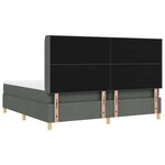 vidaXL Lit à ressorts avec matelas Gris 200 x 200 cm tissu