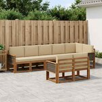 vidaXL Ensemble de canapés d'extérieur 8 Pièces Naturel et Beige