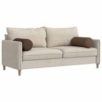 vidaXL Coussins d'accent 2 Pièces Marron Ø 25 x 70 cm tissu