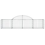 vidaXL Paniers à gabions arqués 3 Pièces 200x50x40/60 cm fer galvanisé