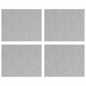 vidaXL Nez de marche Rectangulaire 4 Pièces Argenté 50 x 40 cm Aluminium