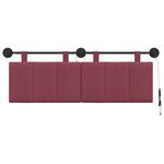vidaXL Tête de lit suspendue Avec lumière LED Bordeaux Tissu