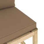 Vidaxl canapé central de jardin avec coussins bois imprégné de vert