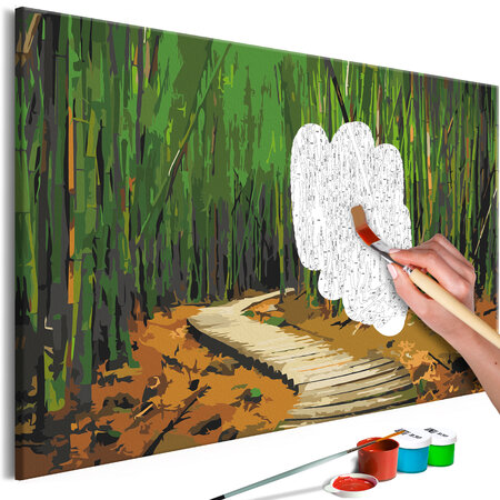 Tableau à peindre par soi-même - wooden path l x h en cm 60x40