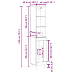 vidaXL Buffet haut Chêne marron 34 5x34x180 cm Bois d'ingénierie
