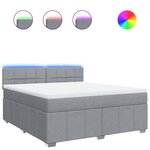 vidaXL Sommier à lattes de lit avec matelas Gris clair 180x200cm Tissu