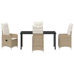 vidaXL Ensemble de salle à manger pour jardin 5 Pièces Beige Poly rotin