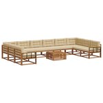 vidaXL Ensemble de canapés d'extérieur 11 Pièces Naturel et Beige