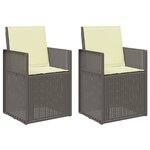 vidaXL Chaises de jardin salle à manger 2 Pièces Gris clair et Crème PP