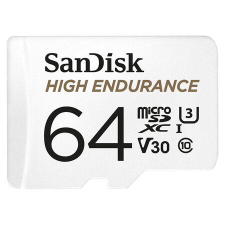 Sandisk sandisk high endurance microsdxc uhs-i u3 v30 64 go + adaptateur sd
