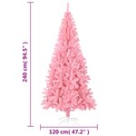 vidaXL Sapin de Noël artificiel avec support rose 240 cm PVC