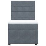 vidaXL Sommier à lattes de lit et matelas Gris foncé 90x190 cm Velours