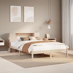 vidaXL Lit bibliothèque sans matelas 135x190 cm bois de pin massif