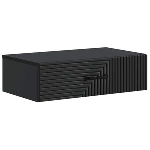 vidaXL Table d'appoint murale 59 x 34 5 x 17 cm Bois d'ingénierie Noir