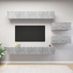 vidaXL Ensemble de meubles TV 6 Pièces Gris béton Bois d'ingénierie