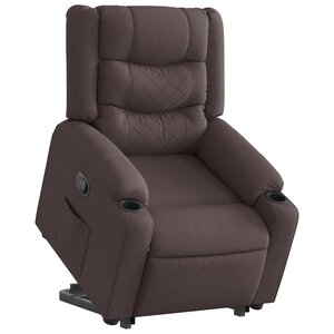 vidaXL Fauteuil inclinable marron foncé tissu