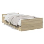 vidaXL Cadre de lit avec tiroirs sans matelas chêne sonoma 75x190 cm