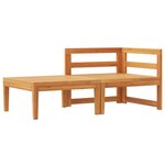 vidaXL Salon de jardin 2 Pièces avec coussins blanc crème Bois d'acacia