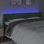 vidaXL Tête de lit à LED Vert foncé 163x16x78/88 cm Velours