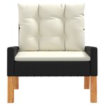 vidaXL Salon de jardin 4 Pièces et coussins Résine tressée et bois massif