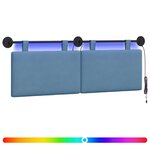 vidaXL Tête de lit suspendue Bleu Tissu en velours côtelé