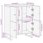 vidaXL Armoire latérale marron et noir 60x33 5x75 cm bois de manguier