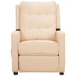 vidaXL Fauteuil inclinable Crème Tissu