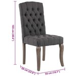 vidaXL Chaises à manger lot de 2 gris tissu à l'aspect de lin