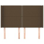 vidaXL Tête de lit avec oreilles Marron foncé 147x16x118/128 cm Tissu