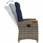 vidaXL Chaise inclinable avec plateau à thé 62 x 64 x 112 cm polyrotin