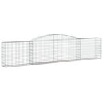 vidaXL Panier de gabions arqué 400x30x80/100 cm Fer galvanisé