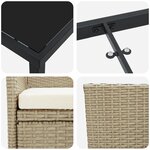 vidaXL Set de Salle à Manger de Jardin 7 Pièces Beige Rotin Synthétique