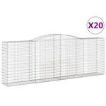 vidaXL Paniers à gabions arqués 20 Pièces 400x50x140/160 cm Fer galvanisé