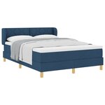 Lit Box Spring vidaXL avec Matelas - Bleu  140x190 cm  Tissu