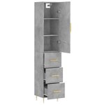 vidaXL Buffet haut Gris béton 34 5x34x180 cm Bois d'ingénierie