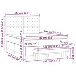 vidaXL Sommier à lattes de lit avec matelas Noir 140x200 cm Tissu
