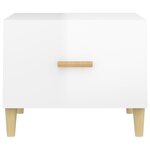 vidaXL Table basse Blanc brillant 50x50x40 cm Bois d'ingénierie