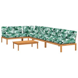 vidaXL Salon palette de jardin avec coussins 5Pièces bois d'acacia massif