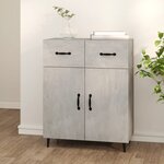 vidaXL Buffet gris béton 69 5x34x90 cm bois d'ingénierie