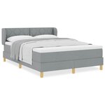 Lit box spring vidaXL avec matelas Gris clair 140x200 cm Tissu