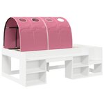 vidaXL Cadre de lit avec tunnel 3 Pièces Blanc et rose Bois d'ingénierie