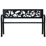 vidaXL Banc de jardin 125 cm Noir Acier