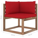vidaXL Salon palette de jardin 6 Pièces et coussins Bois de pin imprégné