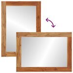 vidaXL Miroir de Salle de Bain avec miroir marron Bois d'acacia massif