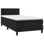 vidaXL Sommier à lattes de lit avec matelas et LED Noir 100x200 cm