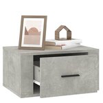 vidaXL Table de chevet murale Gris béton 50x36x25 cm